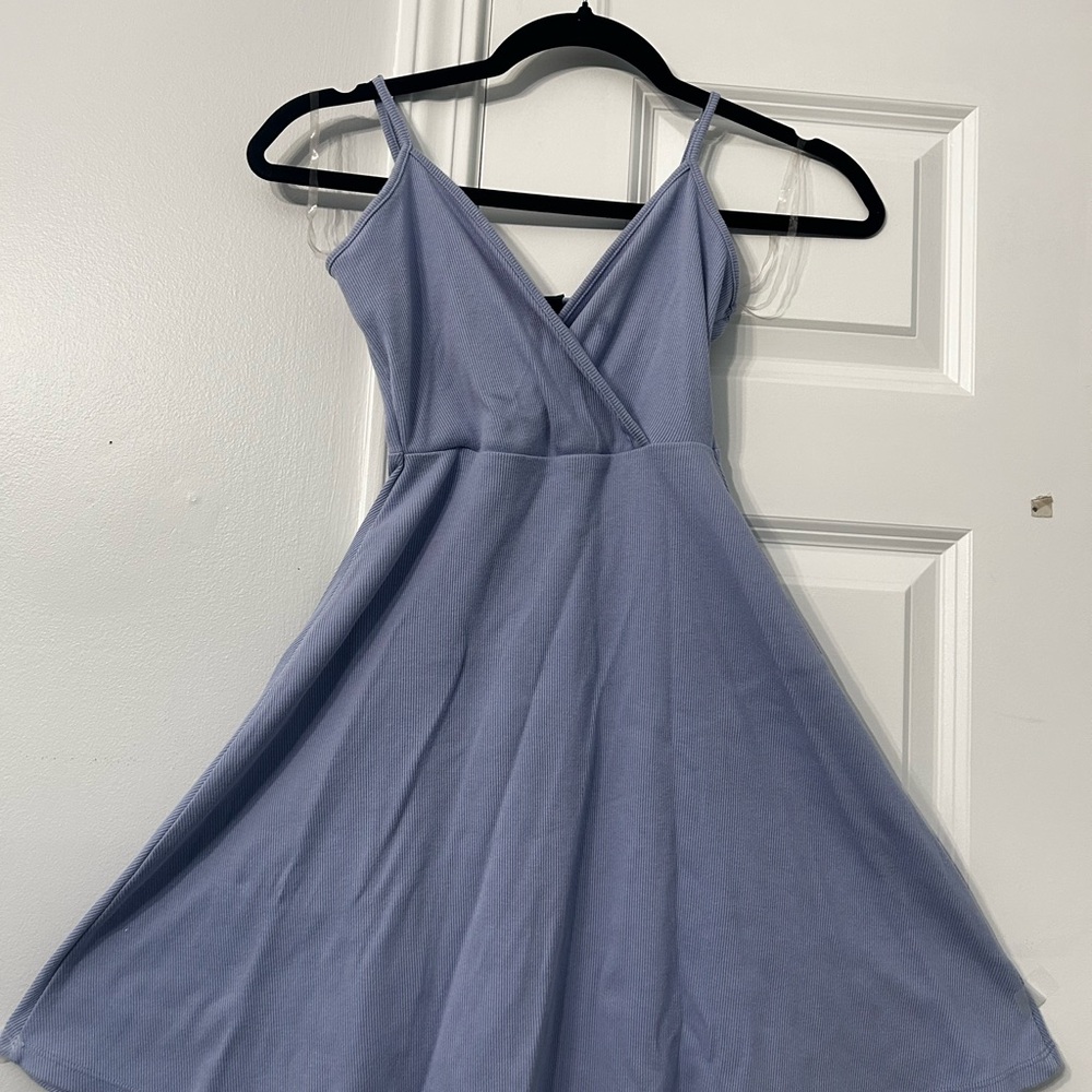 Lilac Wrap-Front Spaghetti Strap Dress